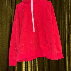 QUEEN OF SPARKLES Red Rhinestone pullover